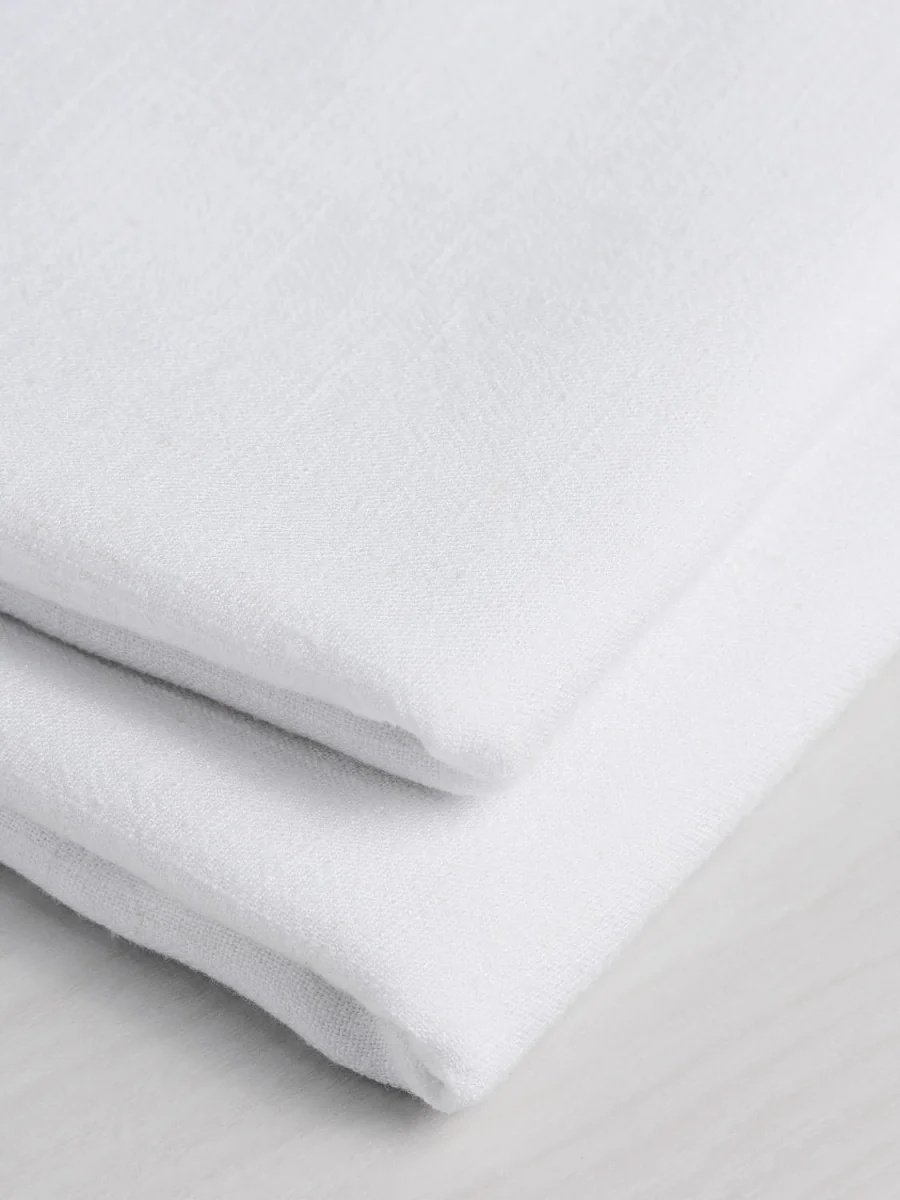 Textured Viscose Linen - White – Image 3