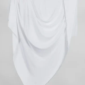 Textured Viscose Linen - White - Swatch