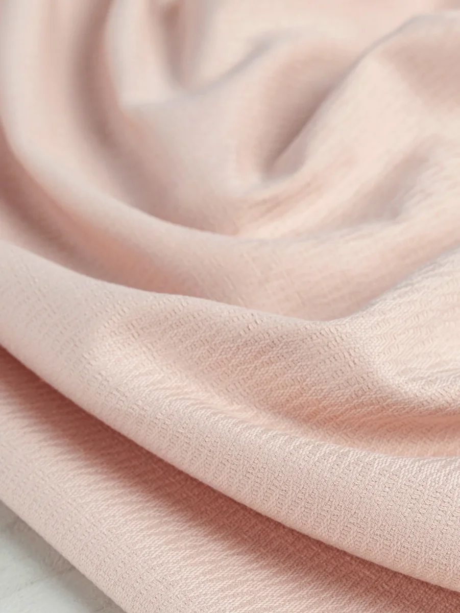 Textured Cotton Jacquard Deadstock - Powder Pink - Swatch – Image 2