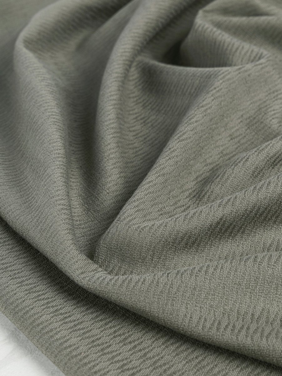 Textured Cotton Jacquard Deadstock - Sage - Swatch – Image 2