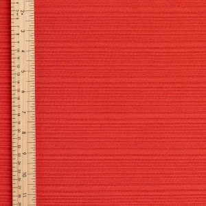 Textured Stripe Cotton Poly Knit Deadstock - Red  - Swatch