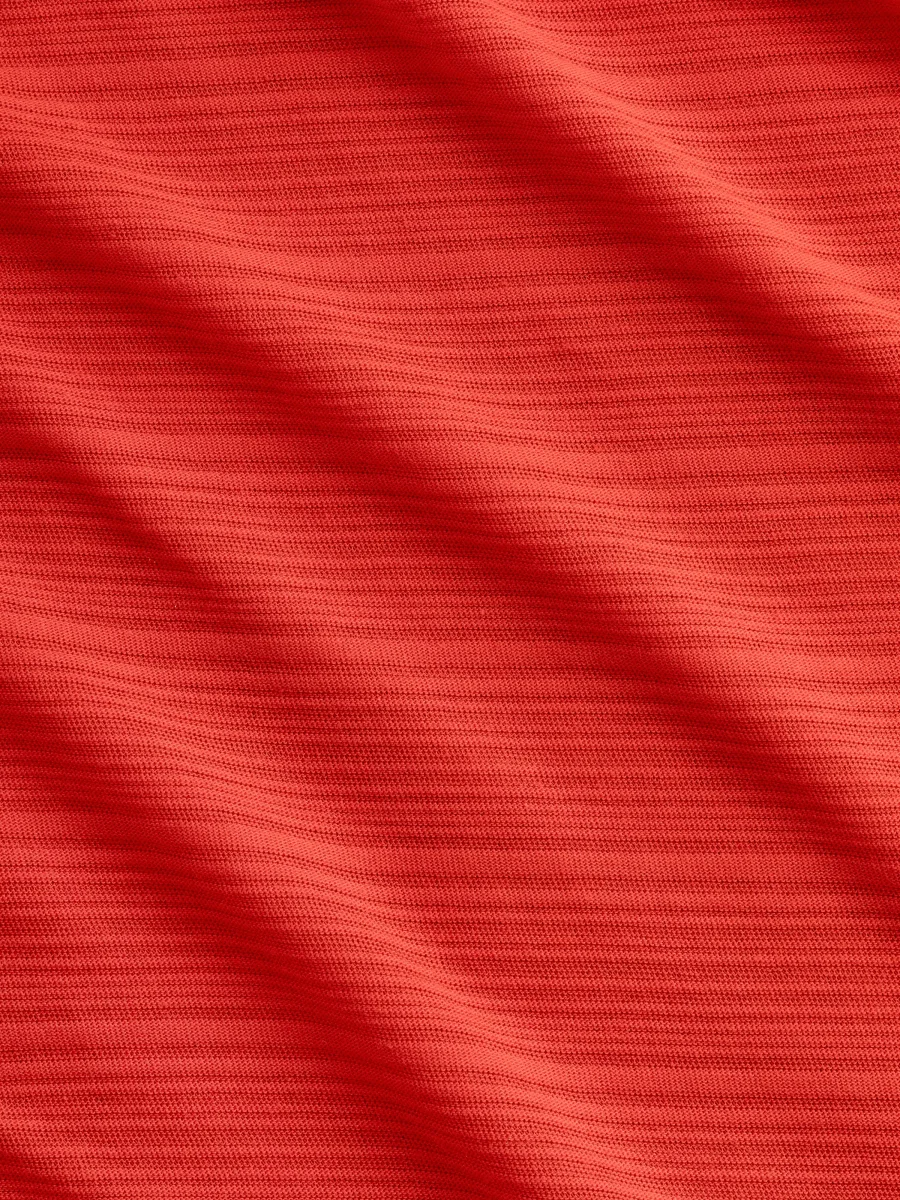 Textured Stripe Cotton Poly Knit Deadstock - Red  - Swatch – Image 3