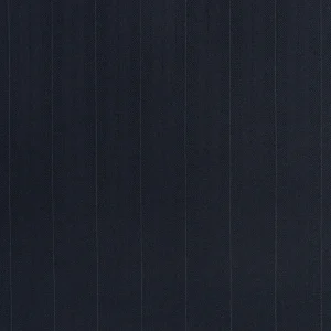 Textured Stripe Italian Wool Suiting Deadstock - Navy - Swatch