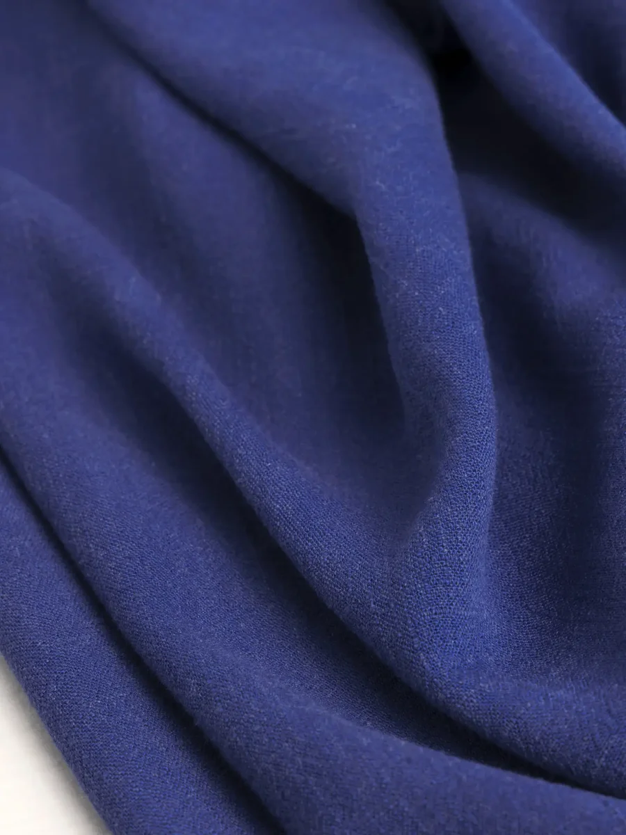 Textured Viscose Linen - Blue Iris - Swatch – Image 3