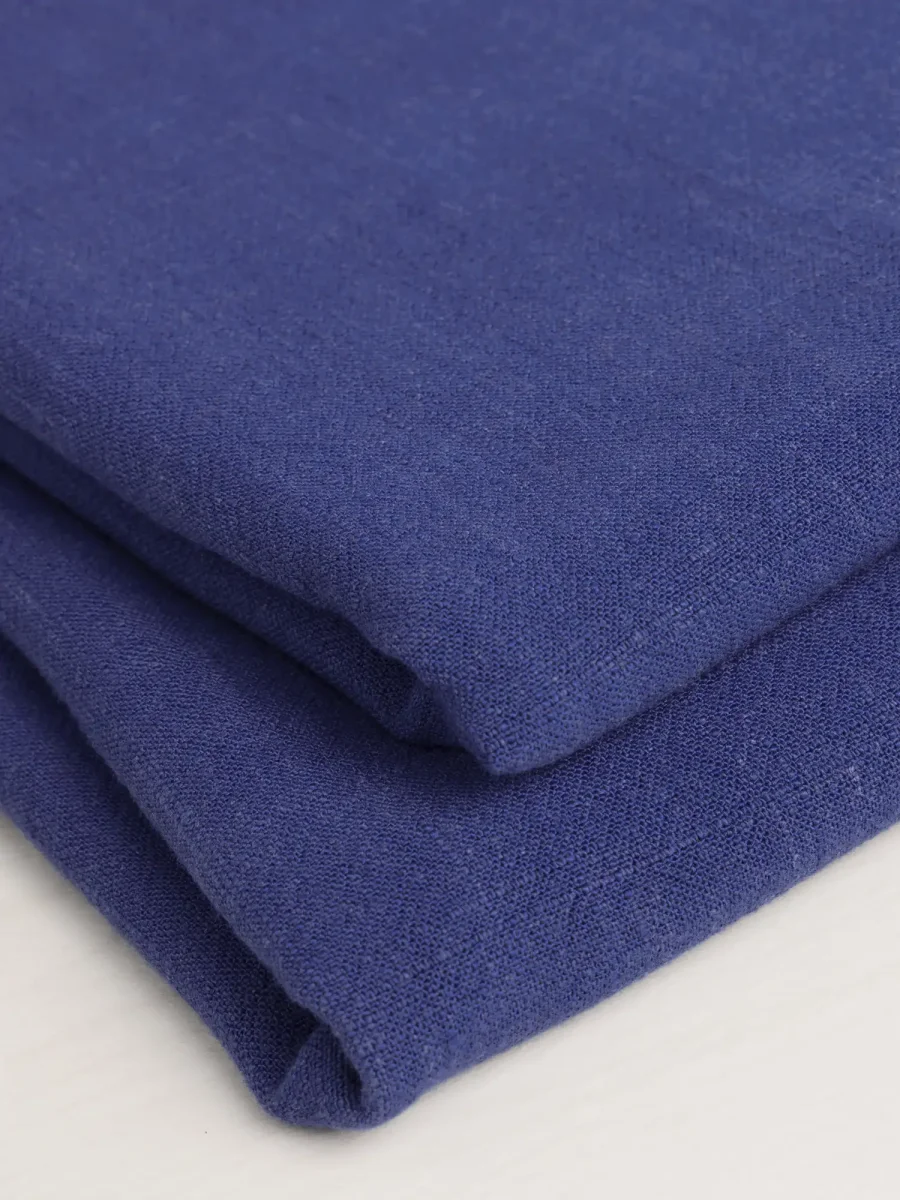 Textured Viscose Linen - Blue Iris – Image 3