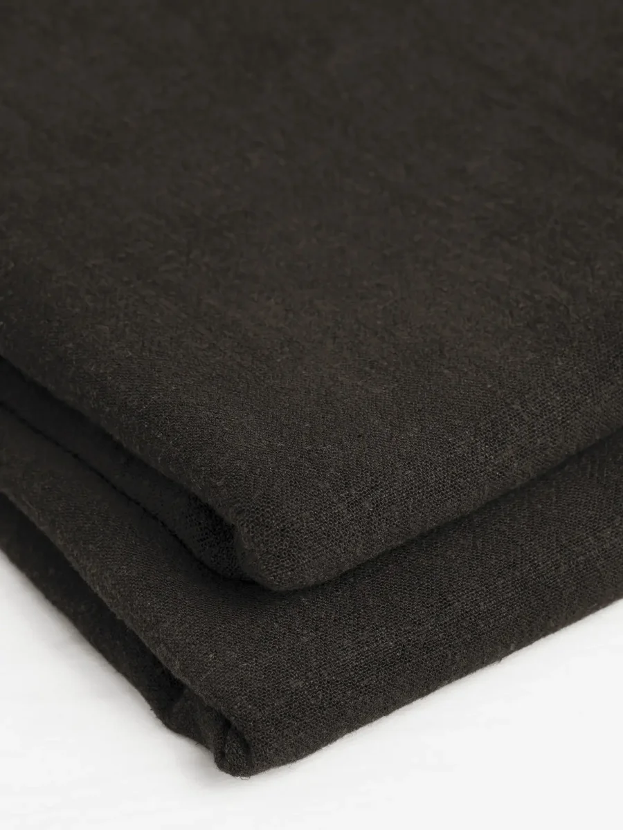 Textured Viscose Linen - Dark Chocolate - Swatch – Image 4