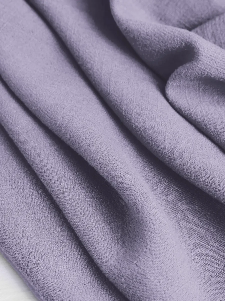 Textured Viscose Linen - Lavender Grey - Swatch – Image 3