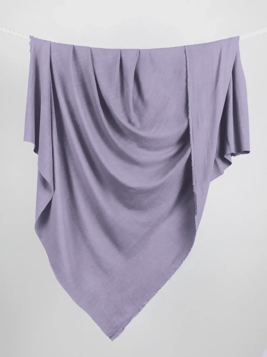 Textured Viscose Linen - Lavender Grey – Image 3