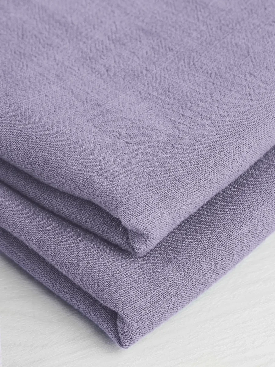 Textured Viscose Linen - Lavender Grey - Swatch – Image 4