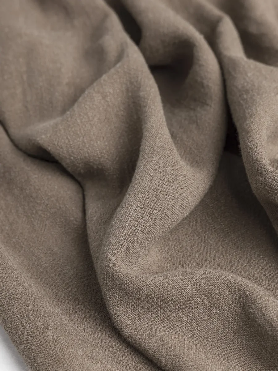 Textured Viscose Linen - Taupe - Swatch – Image 3