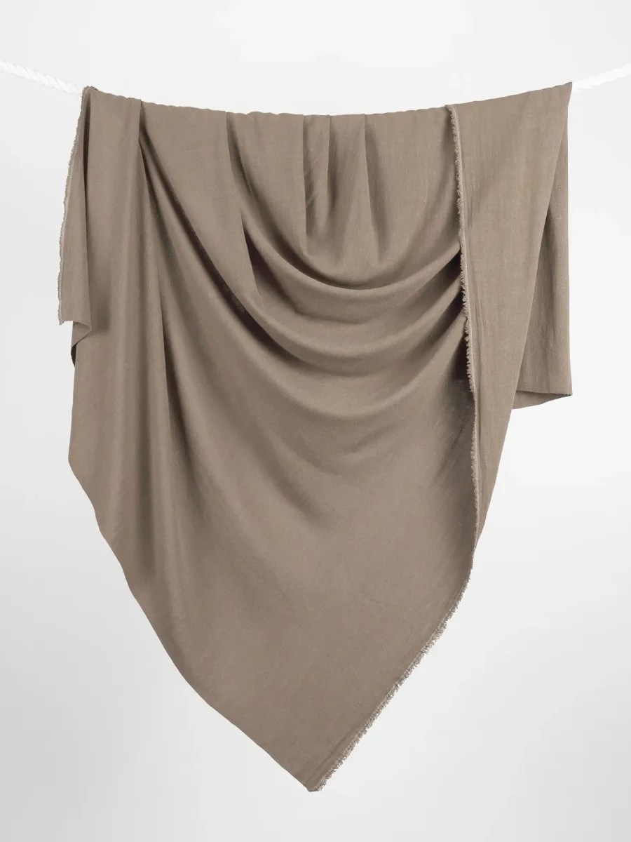 Textured Viscose Linen - Taupe - Swatch – Image 2