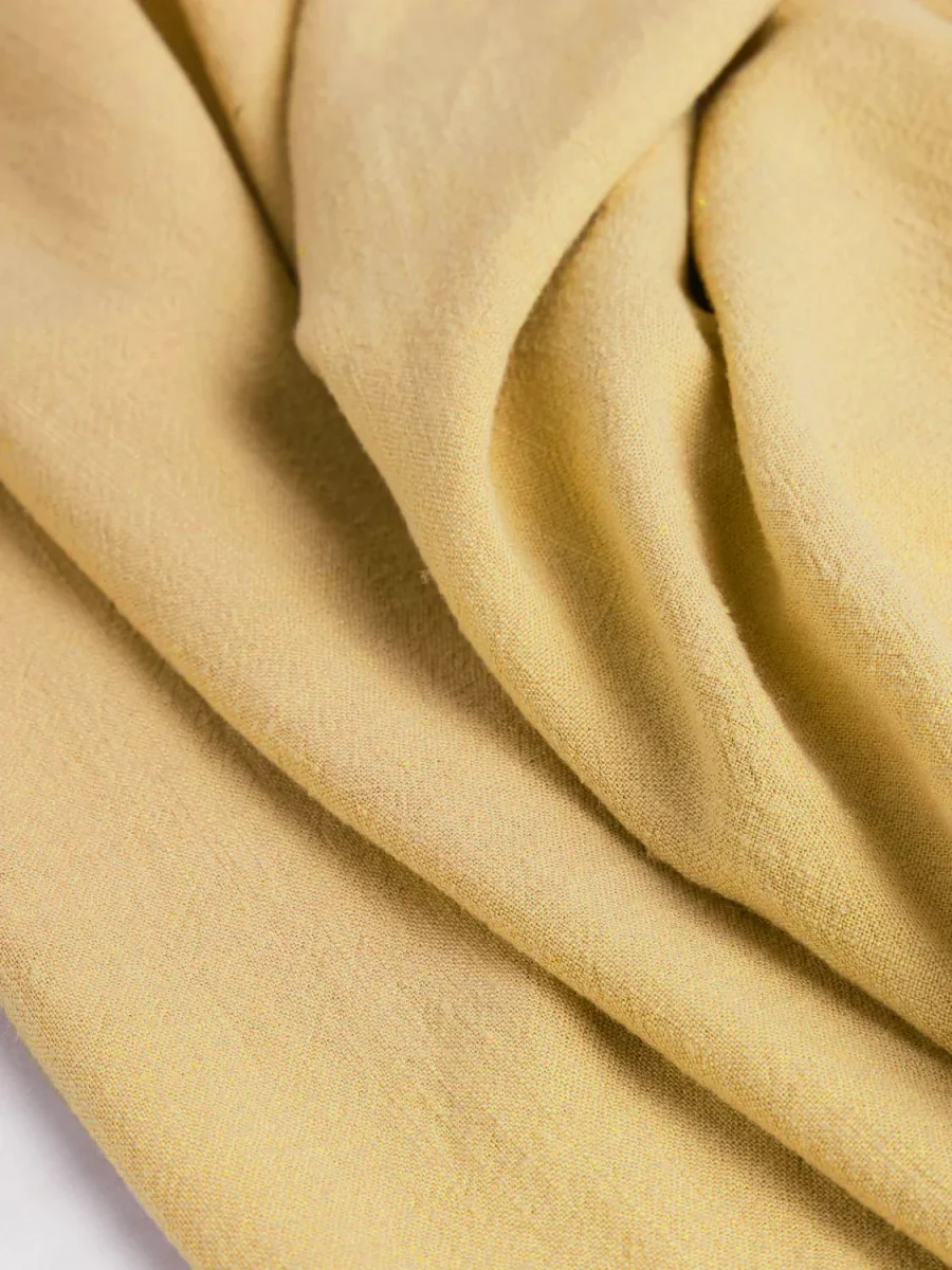 Textured Viscose Linen - Yellow - Swatch – Image 3