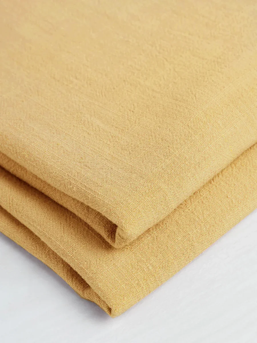 Textured Viscose Linen - Yellow – Image 3