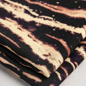 Tiger Print Ecovero Viscose Crepe - Black + Brown