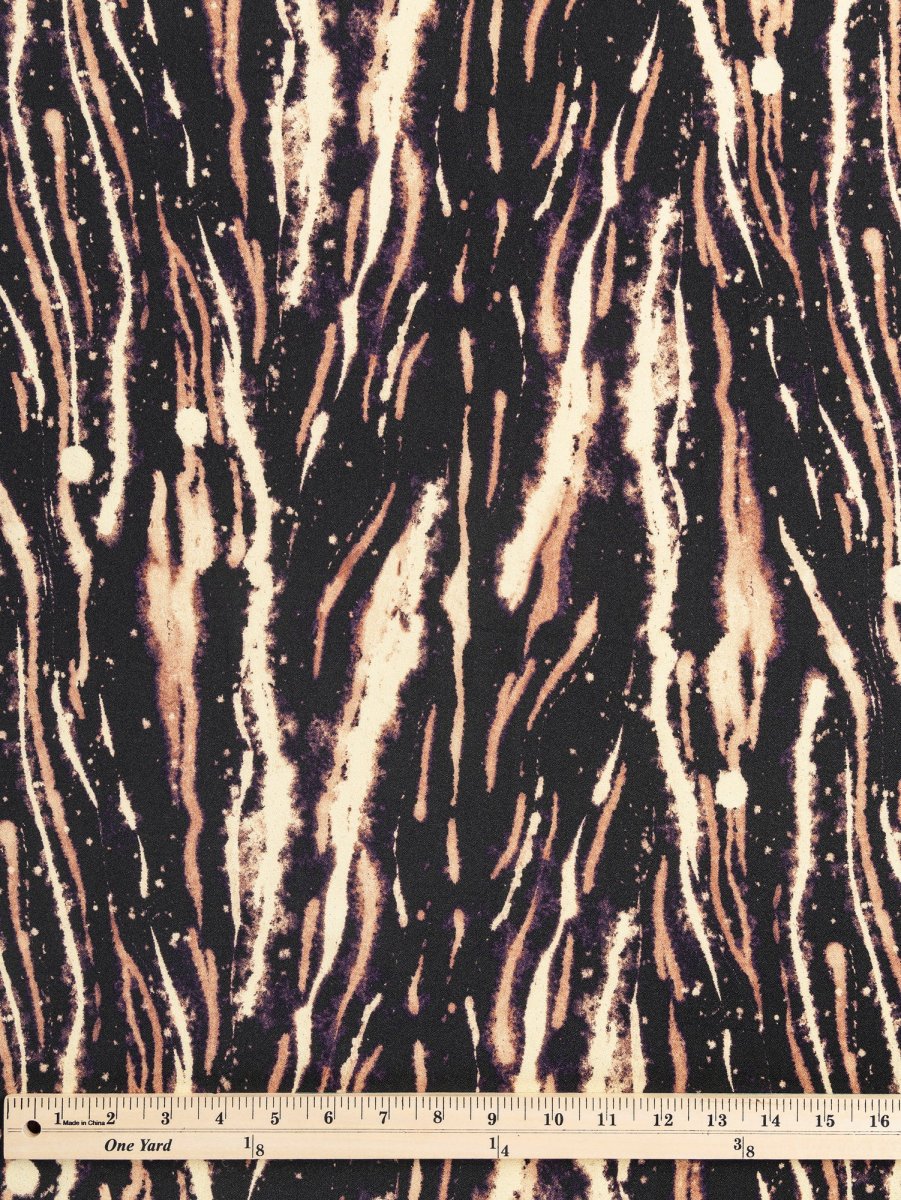 Tiger Print Ecovero Viscose Crepe - Black + Brown – Image 5