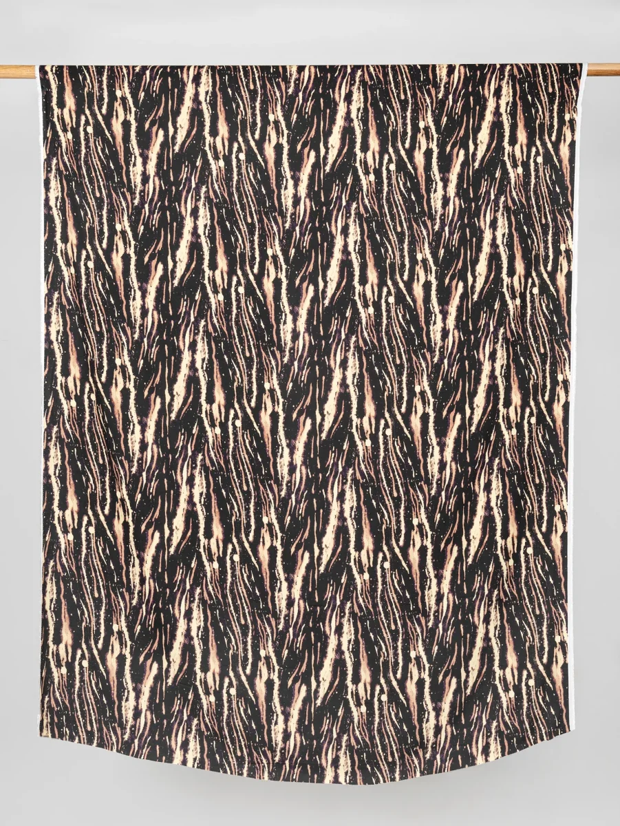 Tiger Print Ecovero Viscose Crepe - Black + Brown – Image 3