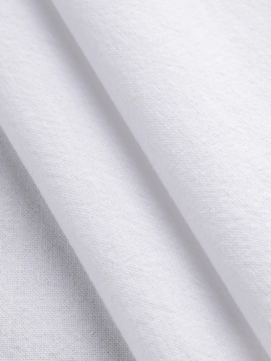Tumbled Non Stretch Cotton - White - Swatch – Image 3