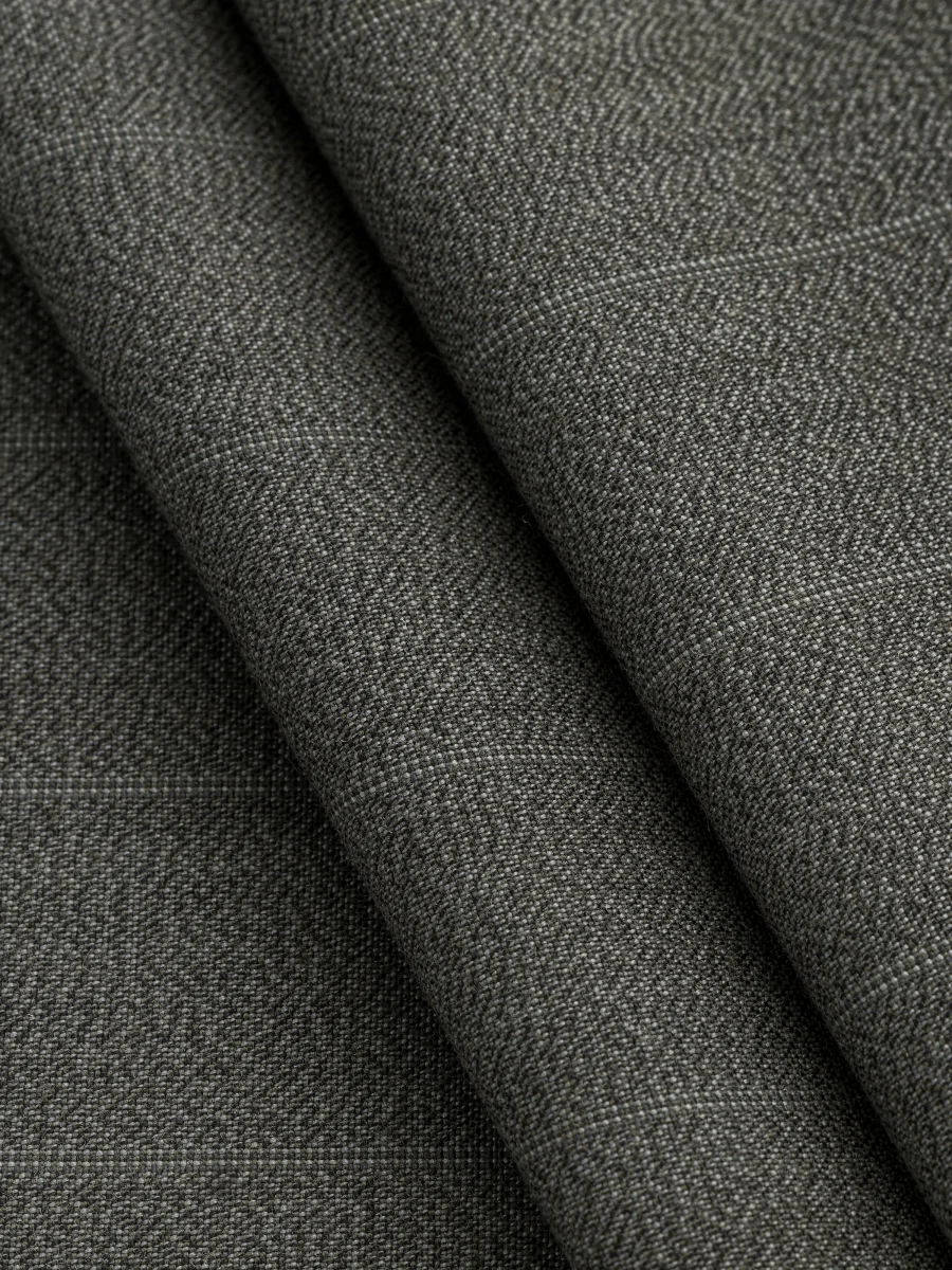 Wide Pinstripe Italian Wool Suiting Deadstock - Khaki Green - Swatch – Image 3