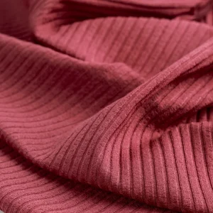 Wide Rib Viscose Knit - Earth Red