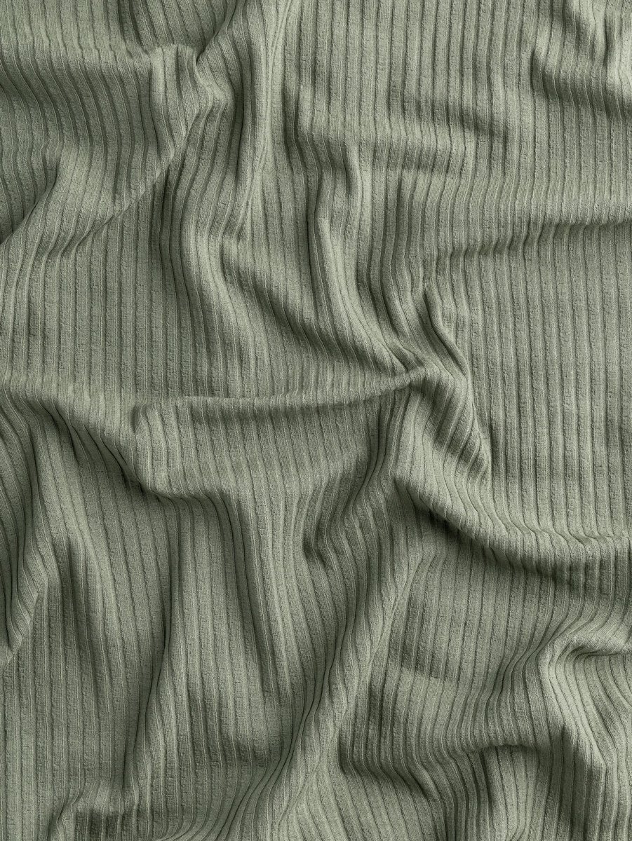 Wide Rib Viscose Knit - Sage - Swatch – Image 4