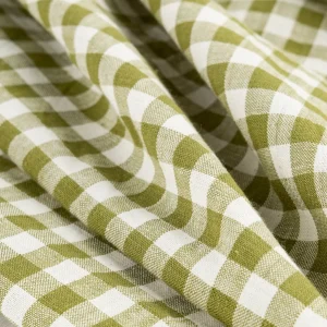 Yarn Dyed Handwoven Gingham Cotton - Pistachio + Cream