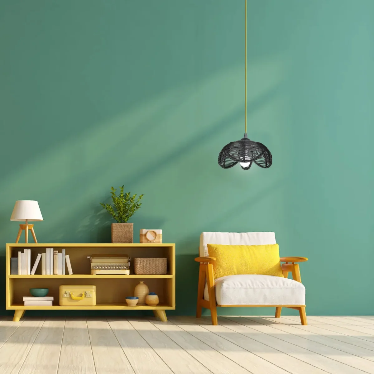 Abat Jour Chambre de Style Vintage en Rotin Tissé – Image 4