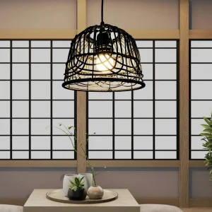 Abat Jour Chambre Vintage en Rotin Tissé à la Main