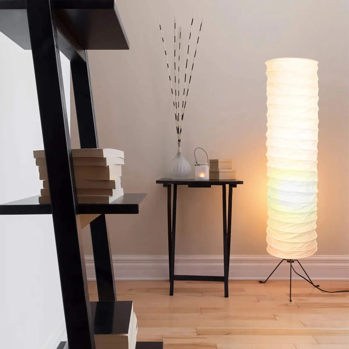 Abat Jour Lampadaire Pliable de Style Européen en Papier – Image 2