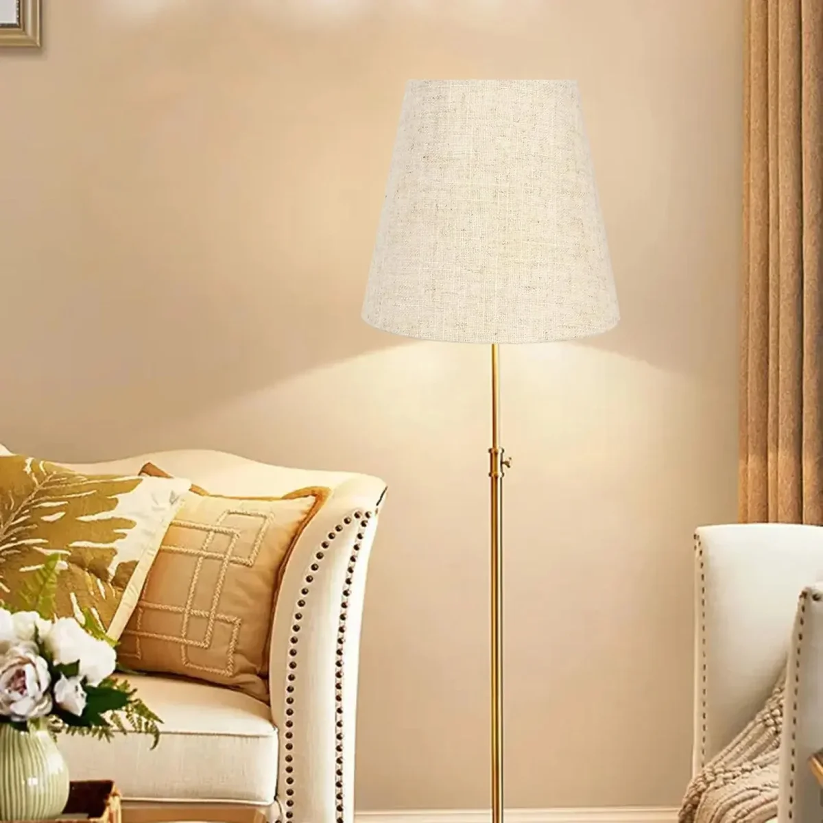 Abat Jour Lampadaire Simple et Moderne en Tissu et Fer – Image 3