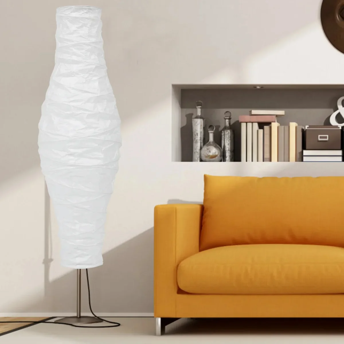 Abat Jour Lampadaire Vertical de Style Nordique en Papier – Image 2