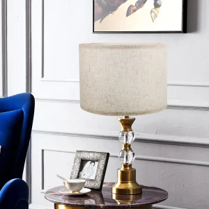 Abat Jour Vintage et Simple en Lin et Alliage de Fer