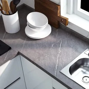 Adhésif Plan de Travail Gris de Style Moderne Marbré