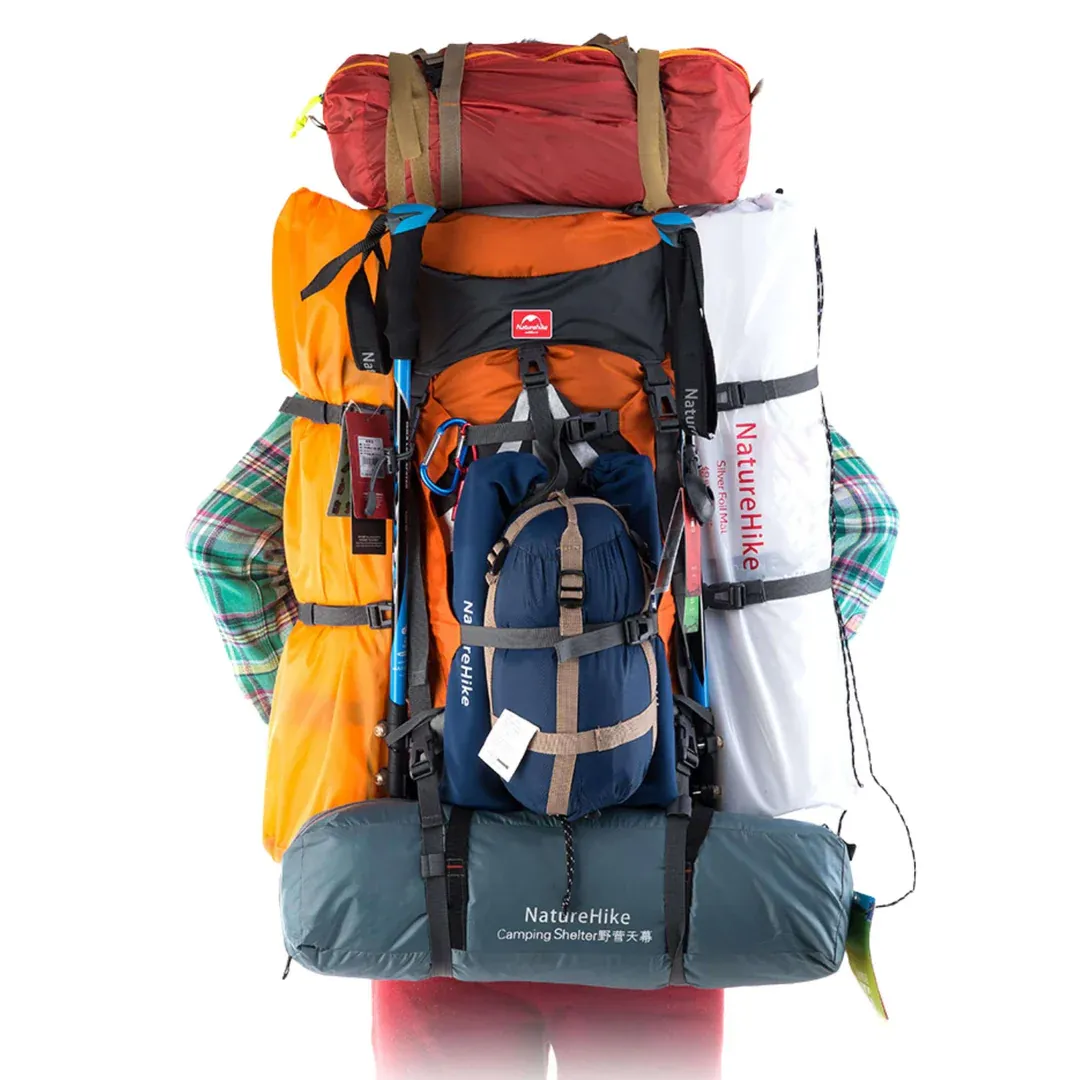 Sac à dos bivouac 70L cadre externe aéré, nylon ripstop – Image 6