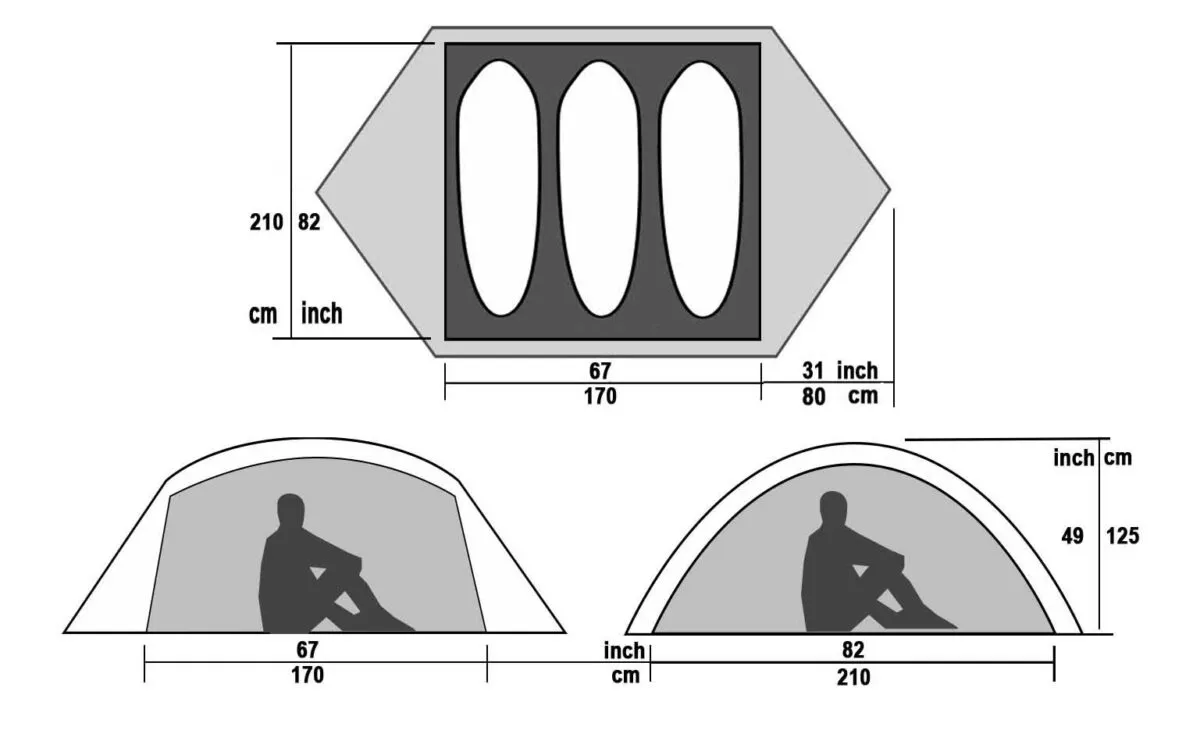Tente dôme 3 places légère 15D/210T, double paroi 5000 mm – Image 5