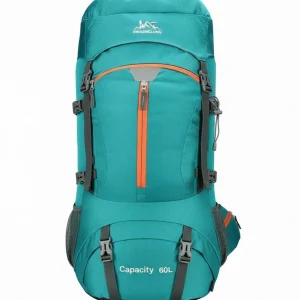 Sac à dos randonnée 60L déperlant, housse pluie incluse