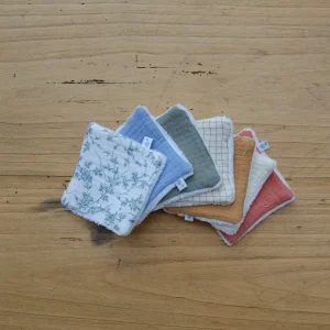 Semainier de lingettes réutilisables gaze de coton