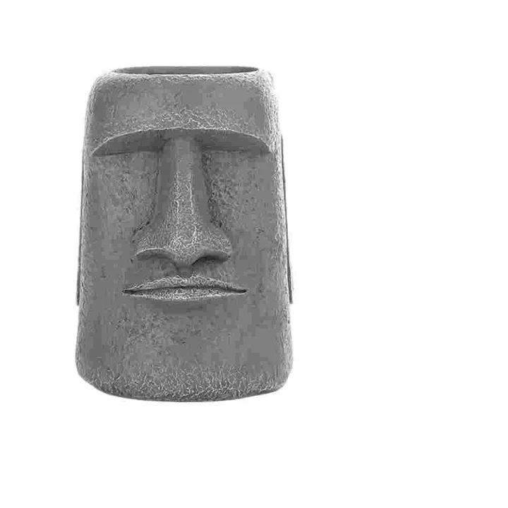 Statue Ile de Pâques de Style Pot de Fleur en Résine – Image 4