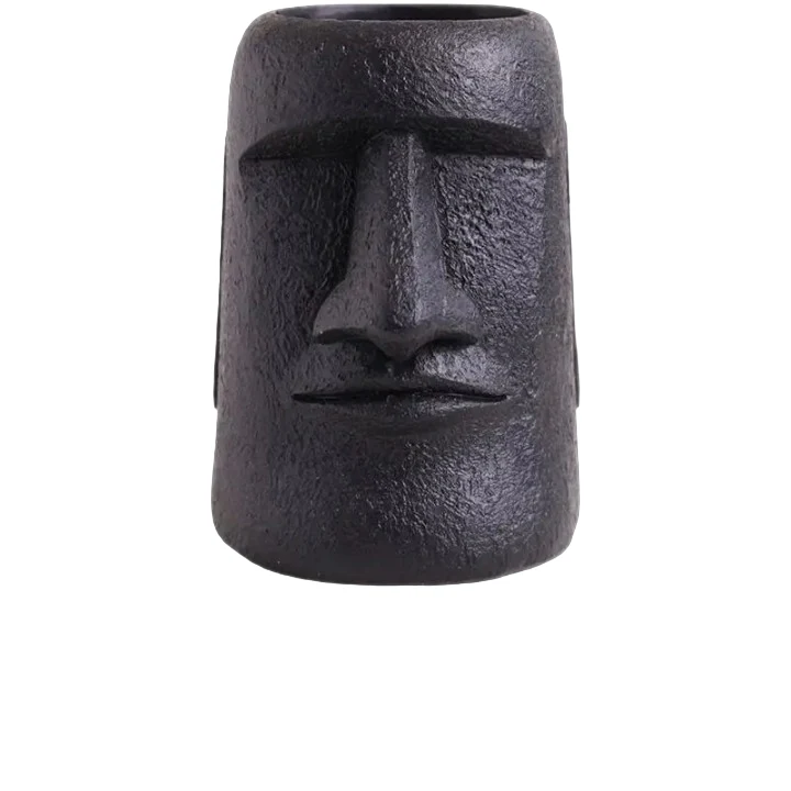 Statue Ile de Pâques de Style Pot de Fleur en Résine – Image 2