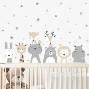 Sticker Mural Chambre avec des Animaux Style Cartoon