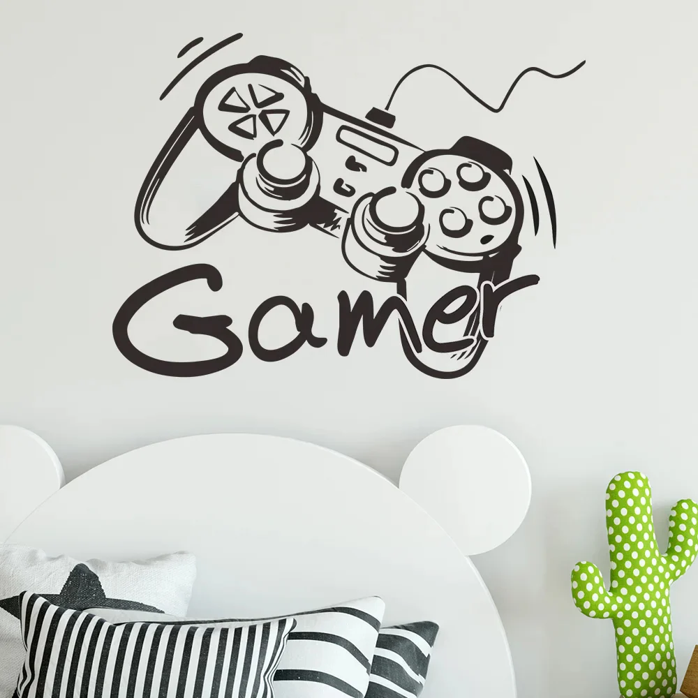 Sticker Mural Chambre en Forme de Manette avec Inscription Gamer – Image 3