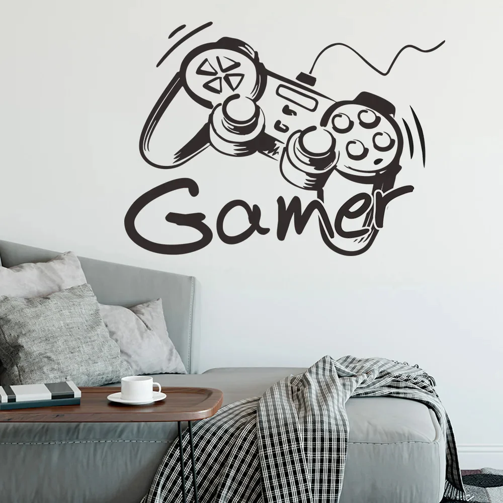 Sticker Mural Chambre en Forme de Manette avec Inscription Gamer – Image 4