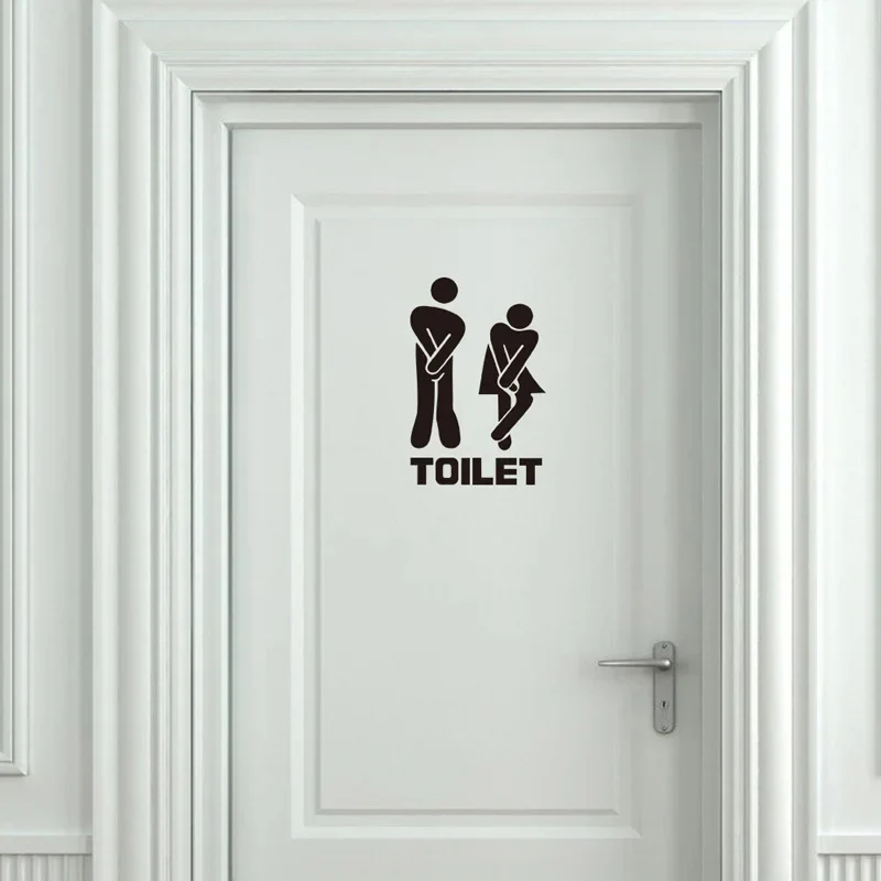 Sticker Mural Salle de Bain Amusant avec l'Inscription Toilet – Image 2