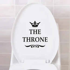 Sticker Mural Salle de Bain avec une Couronne et l'Inscription The Throne