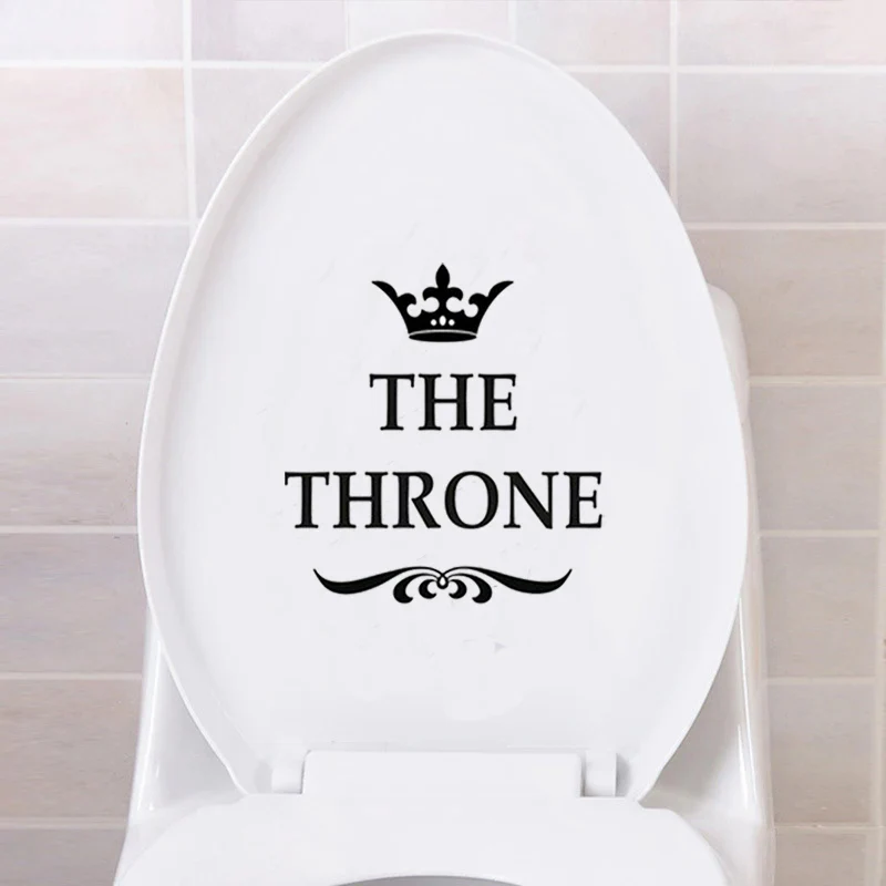 Sticker Mural Salle de Bain avec une Couronne et l'Inscription The Throne