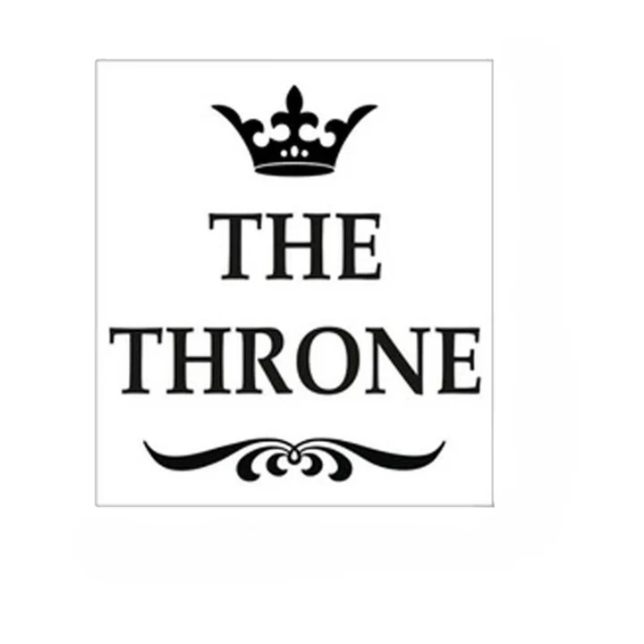 Sticker Mural Salle de Bain avec une Couronne et l'Inscription The Throne – Image 4
