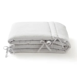Tour de lit gaze de coton GRIS CLAIR