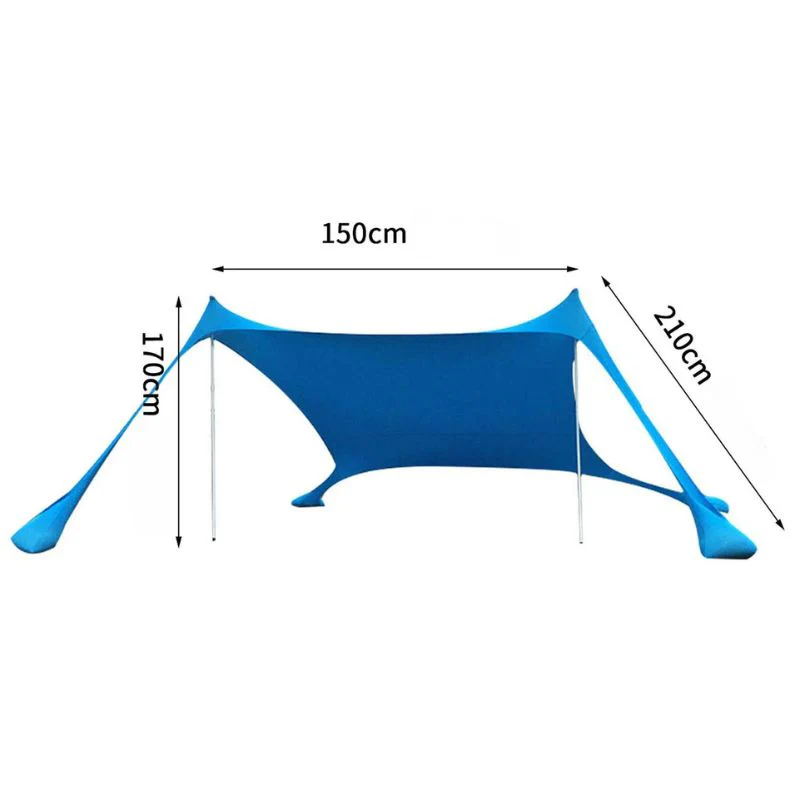 Voile d'Ombrage Rectangulaire Bleu pour Plage – Image 3