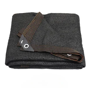 Voile d'Ombrage Rectangulaire Noir et Occultant avec Å’illets