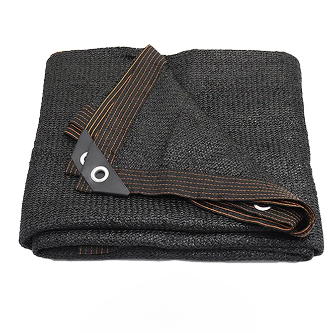 Voile d'Ombrage Rectangulaire Noir et Occultant avec Œillets